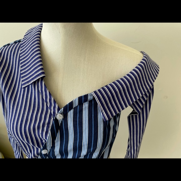 Lea and Viola off-the-shoulder stripped Blouse - Picture 5 of 6
